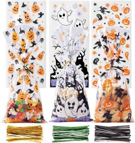 CCINEE Halloween Cellophane Candy Treat Bags