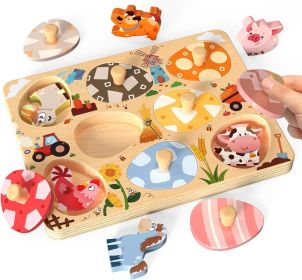 Easter Wooden Puzzles for Toddlers, 8 Pcs Egg Puzzle