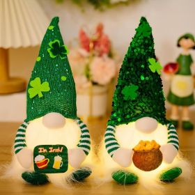 2PC St Patricks Day Gnomes with Lights