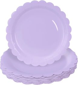 50 Pieces Light Purple Paper Plates