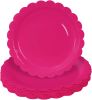 50 Pieces Hot Pink Paper Plates, Scalloped Plates
