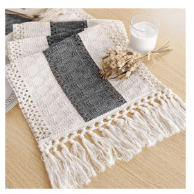 Boho Table Runner for Christmas Home Decor.