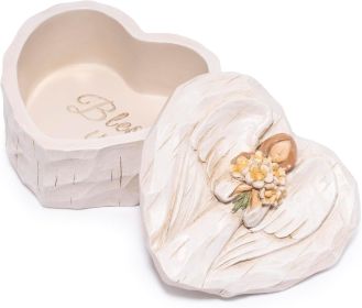 Angel Heart Jewelry Box, Bless You Resin Trinket Box, Women