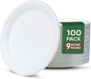 9 Inch Paper Plates 100 Pack  for Parties