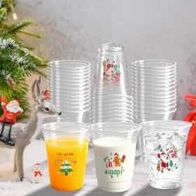100 Pack Christmas Plastic Disposable Christmas Party Cups