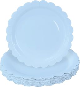 50 Pieces Light Blue Paper Plates 7 Inch Baby Blue