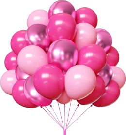 Pink Balloons, 67pcs 12 Inch Hot Pink Balloons, Birthday