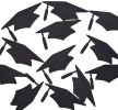Black Glitter Grad Caps Confetti for Graduation Party