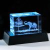3D Crystal Elephant Decor Figurines Statue Gift