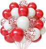 Red and White Latex Balloons, 60pcs 12 Inches, Wedding