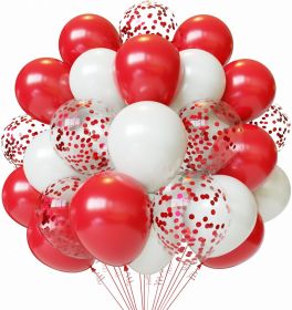 Red and White Latex Balloons, 60pcs 12 Inches, Wedding