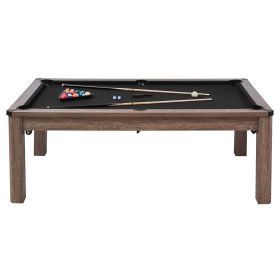 7ft Pool Table Combo Set, 3-in-1 Multi Game Billiards Tables with Dining Top and Ping Pong, 2 Benches for Storage and Accessories