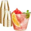 100 Pack 9 oz Gold Plastic Cups Tumbler, Disposable Cups
