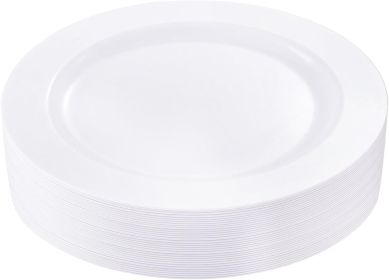 30PCS White Plastic Dinner Plastic Party Plates