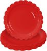 50 Pieces Red Paper Plates 7 Inch Red Scalloped Plates
