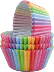 100 Pack Rainbow Cupcake Liners -Standard Size
