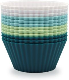 Silicone Baking Muffin Cups 12 Pack, Reusable