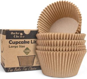 Jumbo Cupcake Liners for Baking, Natural Jumbo Muffin Liners