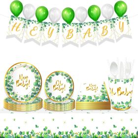 Sage Green Baby Shower Plates