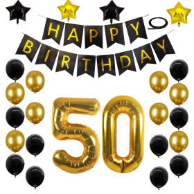 50th Birthday Decorations Kit, Large Number Balloons
