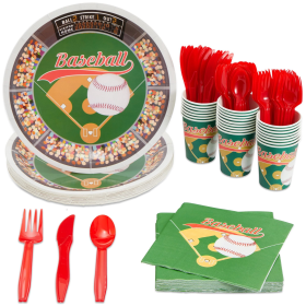 Baseball  Party Supplies with Plates, Napkins, Cups, Decorations