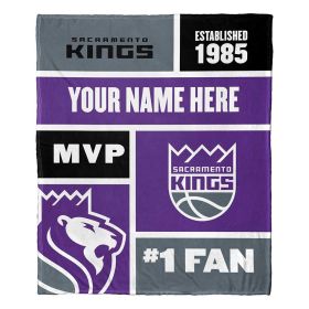 Official NBA Colorblock Silk Throw Blanket -  Sacramento Kings