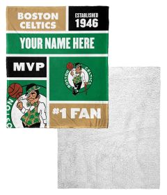 NBA Colorblock Silk Touch Sherpa Throw Blanket, Boston Celtics