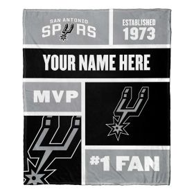 OFFICIAL NBA Colorblock Silk Throw Blanket San Antonio Spurs