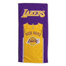 Official NBA jersey personalized beach towel, Los Angles Lakers