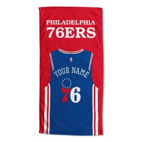 Official NBA  jersey personalized beach towel -  Philadelphia 76ers