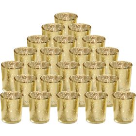 24Pcs Gold Votive Tealights Candle Holders