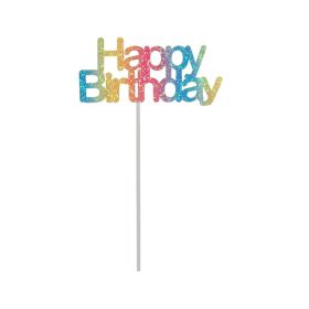 Glitter Happy Birthday Cake Toppers