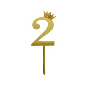 12pcs Number 2 Crown Cake Topper