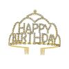 Gold Rhinestones Tiara & Happy Birthday Sash Set