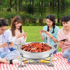 SOGA Stainless Steel Round Buffet Chafing Dish with Glass Top Lid