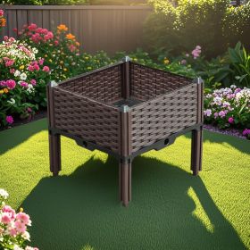 SOGA 40cm Raised Planter Box Vegetable Herb Flower Outdoor Plastic Plants Garden Bed with Legs