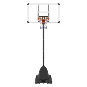 Basketball Hoop, 7.6-10 ft Adjustable Height Portable Backboard System, 54 inch Basketball Hoop & Goal, Kids & Adults Basketball Set with Wheels