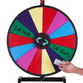 VEVOR 24 inch Spinning Prize Wheel, 14 Slots Tabletop Spinner