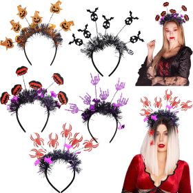 Halloween Headbands Spider Pumpkin Skeleton Tinsel Hair Hoop