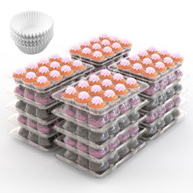 Cupcake Boxes Disposable Cupcake Containers Stackable Cupcake Carrier Holders