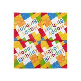Bold & Bright Building Blocks Birthday Luncheon Napkins