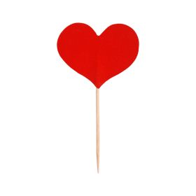 Glitter Red Heart Cake Toppers Picks