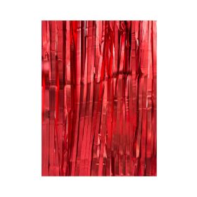 Red Multicolor Tinsel Foil Fringe Curtains Photo Booth Props