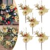 Artificial Berry Picks Branches Golden Christmas Flower Wreath