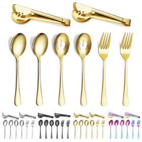 ReaNea Gold Flatware Serving Set of 8 Pieces