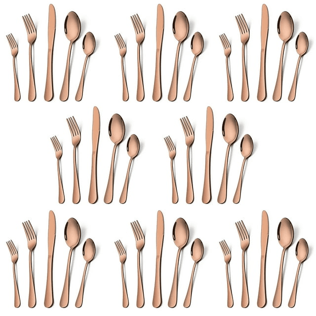 Vesteel 40 Piece Copper Silverware Flatware Set Vesteel 40 Piece Copper Silverware Flatware Set