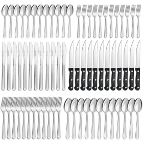 Bestdin 72 Pieces Silverware Set with Steak Knives