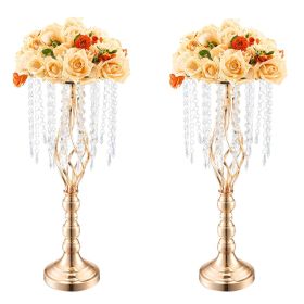 VEVOR 2PCS 55cm/21.65' Tall Crystal Wedding Flower Stand Vase