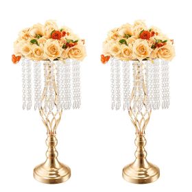 VEVOR 12PCS 49cm/19.3' Tall Crystal Wedding Flower Stand Vase