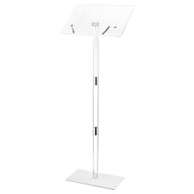Podium Stand, 43-Inch Acrylic Lectern, Portable Laptop Desk